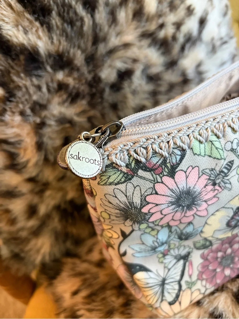 Sakroots Floral Canvas Cosmetic Bag in Beige, Pink, Yellow, Blue, Green #1262